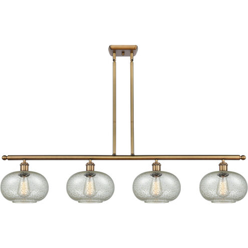 Ballston Gorham LED 48 inch Brushed Brass Island Light Ceiling Light in Mica Glass, Ballston