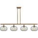 Ballston Gorham LED 48 inch Brushed Brass Island Light Ceiling Light in Mica Glass, Ballston