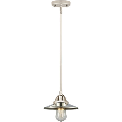 Nouveau 2 Railroad LED 8 inch Polished Nickel Mini Pendant Ceiling Light