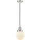 Franklin Restoration Beacon LED 6 inch Polished Nickel Mini Pendant Ceiling Light in Matte White