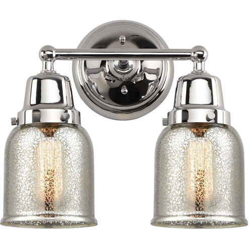 Aditi Small Bell 2 Light 13 inch Polished Chrome Bath Vanity Light Wall Light, Aditi