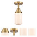 Franklin Restoration Dover 1 Light 5 inch Brushed Brass Flush Mount Ceiling Light in Matte White Glass