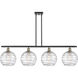 Ballston Deco Swirl 4 Light 48 inch Black Antique Brass Island Light Ceiling Light