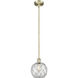 Edison Farmhouse Rope 1 Light 8 inch Antique Brass Mini Pendant Ceiling Light in Clear Glass with White Rope