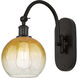 Ballston Brookhaven Globe 1 Light 7.88 inch Oil Rubbed Bronze Swing Arm Sconce Wall Light in Amber Glass