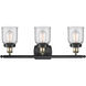 Ballston Small Bell LED 26 inch Black Antique Brass Bath Vanity Light Wall Light in Clear Glass