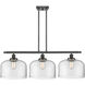 Ballston X-Large Bell 3 Light 36 inch Oil Rubbed Bronze Island Light Ceiling Light in Clear Glass, Ballston