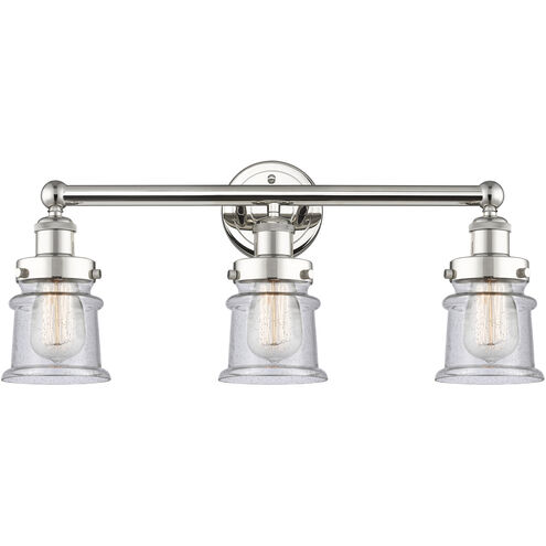 Canton 3 Light 23.25 inch Polished Nickel and Seedy Bath Vanity Light Wall Light