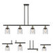 Ballston Small Bell 4 Light 48 inch Black Antique Brass Island Light Ceiling Light in Seedy Glass