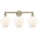 Cindyrella 3 Light 26 inch Antique Brass and Cased Matte White Bath Vanity Light Wall Light