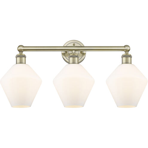 Cindyrella 3 Light 26 inch Antique Brass and Cased Matte White Bath Vanity Light Wall Light