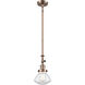 Franklin Restoration Olean LED 6.75 inch Antique Copper Mini Pendant Ceiling Light in Clear, Franklin Restoration