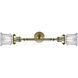 Franklin Restoration Small Canton LED 6 inch Antique Brass Bath Vanity Light Wall Light in Clear Glass, Franklin Restoration