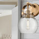 Pilaster II Sphere Sconce Wall Light in Brushed Brass, Seedy Glass