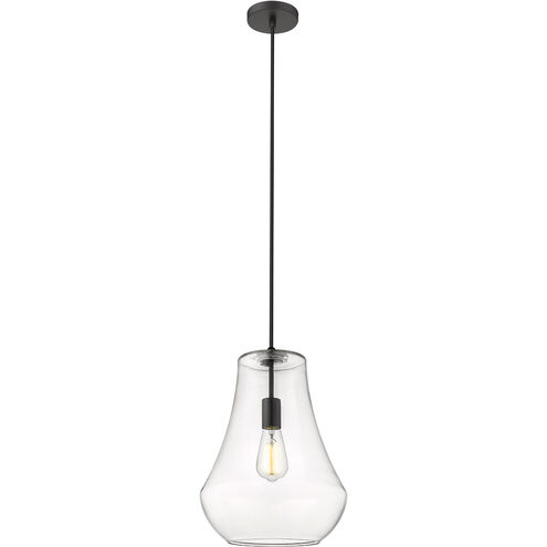 Fairfield LED 11.75 inch Matte Black Mini Pendant Ceiling Light in Clear Glass
