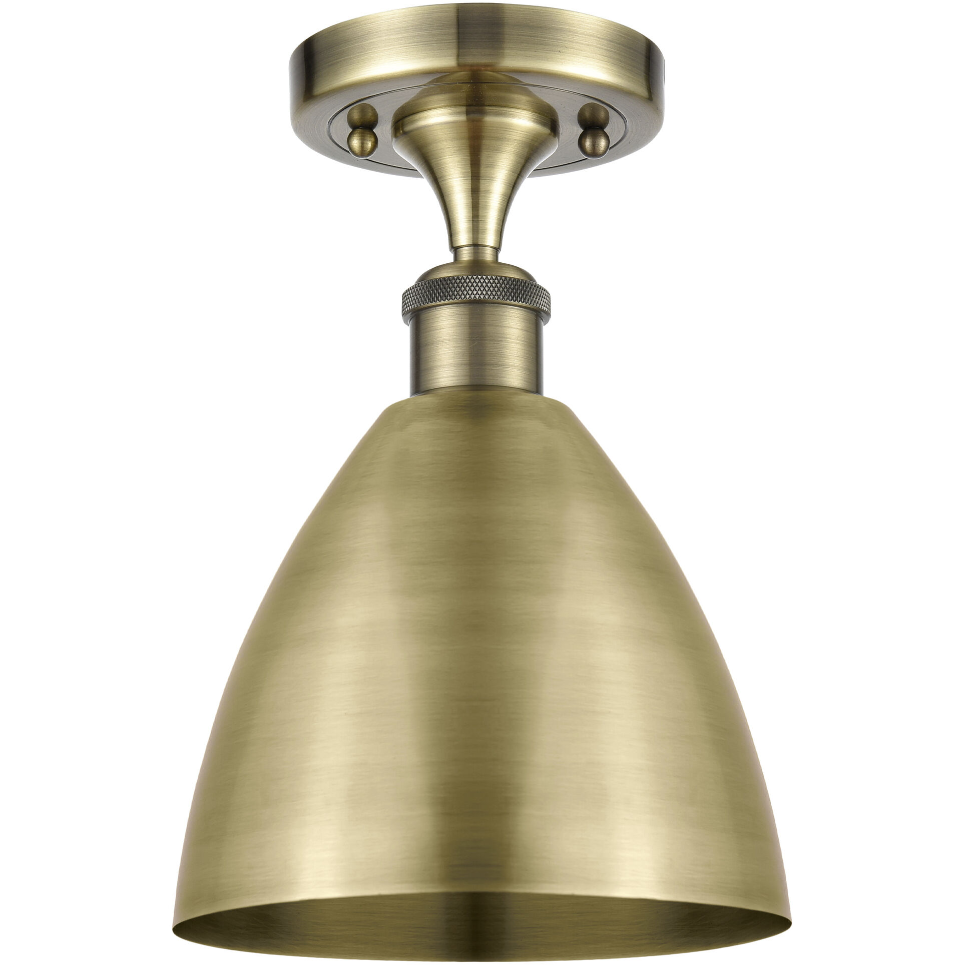 Ballston Dome 1 Light 8 inch Antique Brass Semi-Flush Mount Ceiling Light