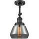 Franklin Restoration Fulton LED 7 inch Matte Black Sconce Wall Light in Plated Smoke Glass, Franklin Restoration