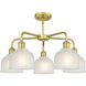 Dayton 5 Light 23.5 inch Satin Gold and White Chandelier Ceiling Light