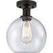 Edison Athens 1 Light 8 inch Oil Rubbed Bronze Semi-Flush Mount Ceiling Light in Seedy Glass