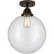 Nouveau 2 Beacon 1 Light 12 inch Oil Rubbed Bronze Semi-Flush Mount Ceiling Light in Clear Glass