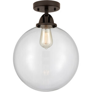 Nouveau 2 Beacon 1 Light 12 inch Oil Rubbed Bronze Semi-Flush Mount Ceiling Light in Clear Glass