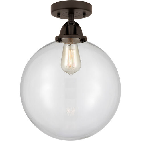 Nouveau 2 Beacon LED 12 inch Oil Rubbed Bronze Semi-Flush Mount Ceiling Light in Clear Glass