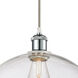 Ballston Athens LED 13.75 inch White and Polished Chrome Pendant Ceiling Light in Clear Glass, Silver