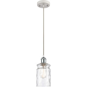 Ballston Candor LED 5 inch White and Polished Chrome Mini Pendant Ceiling Light in Clear Waterglass, Ballston