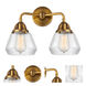 Nouveau 2 Fulton LED 14.75 inch Brushed Brass Bath Vanity Light Wall Light in Clear Glass