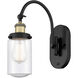 Franklin Restoration Dover LED 5 inch Black Antique Brass Sconce Wall Light