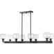 Ballston Concord 8 Light 48 inch Matte Black Chandelier Ceiling Light in Clear Glass