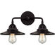 Nouveau 2 Railroad 2 Light 16 inch Oil Rubbed Bronze Bath Vanity Light Wall Light