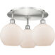 Athens 3 Light 19.75 inch Satin Nickel Flush Mount Ceiling Light in Matte White