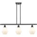 Ballston Cindyrella 3 Light 36 inch Oil Rubbed Bronze Island Light Ceiling Light in Incandescent, Matte White Glass