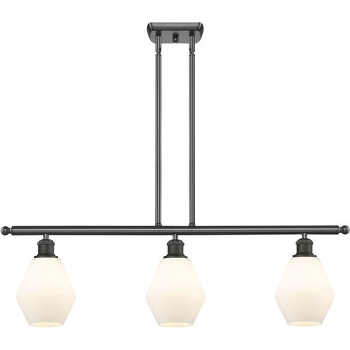 Ballston Cindyrella 3 Light 36 inch Oil Rubbed Bronze Island Light Ceiling Light in Incandescent, Matte White Glass