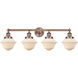 Oxford 4 Light 33.5 inch Antique Copper Bath Vanity Light Wall Light in Matte White