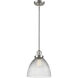 Franklin Restoration Seneca Falls 1 Light 9.5 inch Brushed Satin Nickel Mini Pendant Ceiling Light in Incandescent, Franklin Restoration
