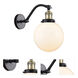 Franklin Restoration Large Beacon 1 Light 8 inch Black Antique Brass Sconce Wall Light in Matte White Glass, Franklin Restoration