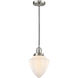 Franklin Restoration Bullet 1 Light 7 inch Brushed Satin Nickel Mini Pendant Ceiling Light in Incandescent, Matte White