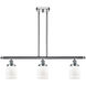 Ballston Small Bell 3 Light 36 inch Polished Chrome Island Light Ceiling Light in Matte White Glass, Ballston
