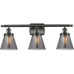 Ballston Small Cone LED 26 inch Oil Rubbed Bronze Bath Vanity Light Wall Light in Plated Smoke Glass, Ballston