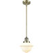 Franklin Restoration Oxford LED 7.5 inch Antique Brass Mini Pendant Ceiling Light in Matte White, Franklin Restoration