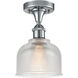 Ballston Dayton 1 Light 6 inch Polished Chrome Semi-Flush Mount Ceiling Light in Clear Glass, Ballston