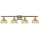Ballston Bristol Natural II 4 Light 37.5 inch Antique Brass Bath Vanity Light Wall Light