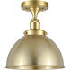 Ballston Urban LED 10 inch Satin Gold Semi-Flush Mount Ceiling Light