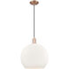 Arcadia Athens 1 Light 13.75 inch Antique Copper Mini Pendant Ceiling Light in Matte White