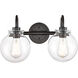 Olivia 2 Light 17 inch Matte Black Bath Vanity Light Wall Light