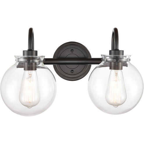 Olivia 2 Light 17 inch Matte Black Bath Vanity Light Wall Light