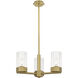 Claverack 3 Light 21.63 inch Brushed Brass Pendant Ceiling Light in Clear Glass