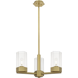 Claverack Pendant Ceiling Light in Brushed Brass, Clear Glass